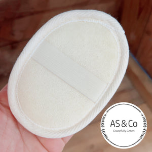 Natural Loofah Oval 12cm Face Body Bath Sponge Pad with Elastic Band
