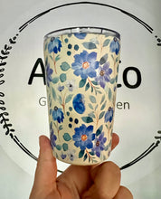 Load image into Gallery viewer, Stainless Steel Insulated 350ml Reusable Cup - Blue Floral Print