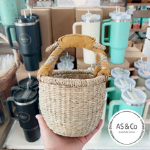 Load image into Gallery viewer, Seagrass Natural Kids Market &amp; Easter Basket with Leather Handles - Natural