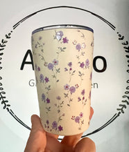 Load image into Gallery viewer, Stainless Steel Insulated 350ml Reusable Cup - Purple Floral Print