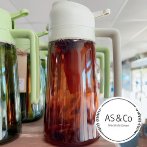 Glass 2-in-1 Oil Spray & Pour Bottle 470ml - Amber Glass