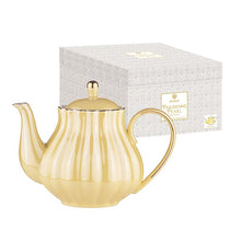 Load image into Gallery viewer, Parisienne Pearl Bone China 950ml Teapot with Stainless Steel Infuser - Buttermilk