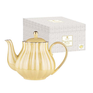 Parisienne Pearl Bone China 950ml Teapot with Stainless Steel Infuser - Buttermilk