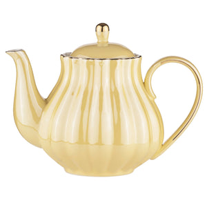 Parisienne Pearl Bone China 950ml Teapot with Stainless Steel Infuser - Buttermilk