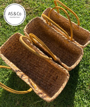 Load image into Gallery viewer, Water Hyacinth Natural Harvest Market Baskets with Suede Leather Handles - Large Medium Small