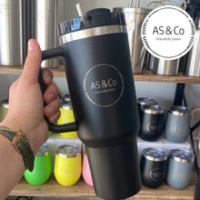 Load image into Gallery viewer, Stainless Steel Insulated 1.18L 40OZ Quencher Large Travel Cup with Handle &amp; Straw - Powder Coated