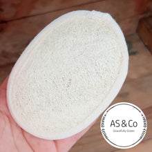 Load image into Gallery viewer, Natural Loofah Oval 12cm Face Body Bath Sponge Pad with Elastic Band