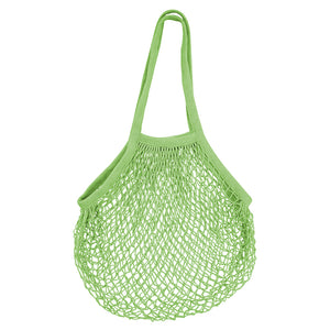 Traditional Cotton String Net Mesh Shopping Market Bag with Handle - Lime