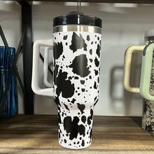 Load image into Gallery viewer, Stainless Steel Insulated 1182ml 1.18L 40OZ Quencher Large Travel Cup with Handle &amp; Straw - Cow Print