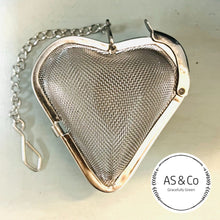 Load image into Gallery viewer, Stainless Steel Mesh Heart Tea Infuser 5cm - Silver