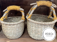 Load image into Gallery viewer, Seagrass Natural Kids Market &amp; Easter Basket with Leather Handles - Natural