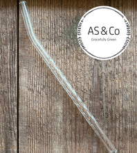 Load image into Gallery viewer, Borosilicate Glass 8mm Reusable Straws - 20cm Bent