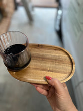 Load image into Gallery viewer, Acacia Appetiser Plate &amp; Cheese Board with Wine Glass Holder