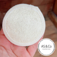 Load image into Gallery viewer, Natural Loofah Round 8cm Face Body Bath Sponge Pad with Elastic Band