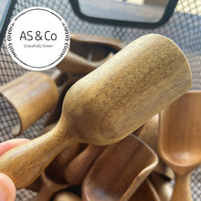 Load image into Gallery viewer, Acacia Wood Scoop for Bath, Laundry or Kitchen Use - 10.5cm
