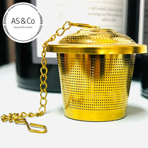 Stainless Steel Bucket Tea Infuser 4.5cm - Gold
