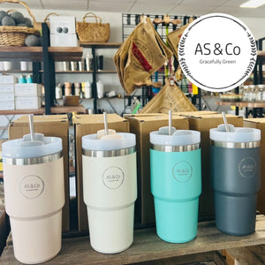Stainless Steel Insulated 590ml 20OZ Travel Cup with 3-Way Lid & Straw - Powder Coated