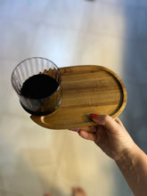 Load image into Gallery viewer, Acacia Appetiser Plate &amp; Cheese Board with Wine Glass Holder