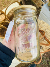 Load image into Gallery viewer, Reclaimed Glass Reusable Drinking Cup with Bamboo Lid