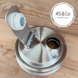 Spill-Proof Flip Top Spout Jar Lid – Food Grade 304 Stainless Steel - 86mm