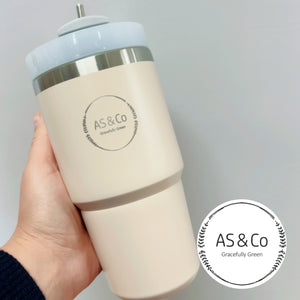 Stainless Steel Insulated 590ml 20OZ Travel Cup with 3-Way Lid & Straw - Powder Coated