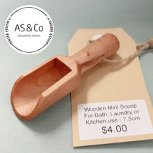 Load image into Gallery viewer, Wooden Mini Scoop for Bath, Laundry or Kitchen Use - 7.5cm