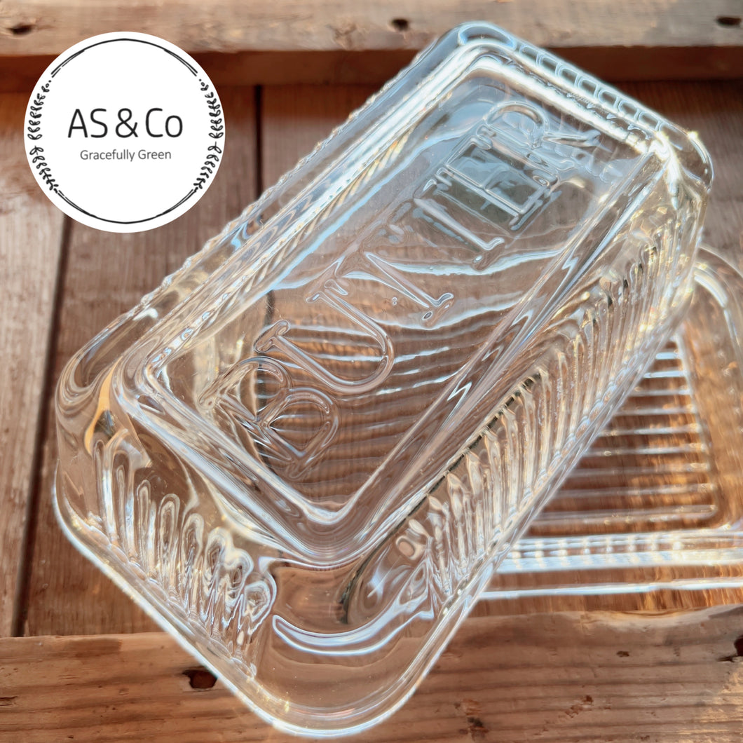 Classic Glass Butter Dish With Lid - Clear