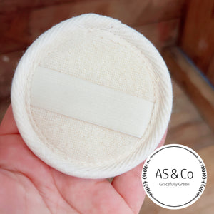Natural Loofah Round 8cm Face Body Bath Sponge Pad with Elastic Band