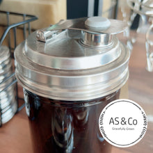 Load image into Gallery viewer, Spill-Proof Flip Top Spout Jar Lid – Wide-Mouth 86mm Food Grade 304 Stainless Steel