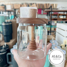 Load image into Gallery viewer, Acacia Wood &amp; Borosilicate Glass 500ml Honey Jar