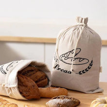 Load image into Gallery viewer, Brunswick Bakers Reusable Cotton Bread Bag with Drawstring