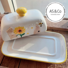 Load image into Gallery viewer, Honey Bees Ceramic Butter Dish With Lid