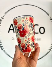 Load image into Gallery viewer, Stainless Steel Insulated 350ml Reusable Cup - Red Floral Print