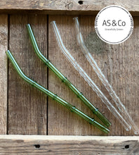 Load image into Gallery viewer, Borosilicate Glass 8mm Reusable Straws - 20cm Bent