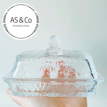 Load image into Gallery viewer, Textured Glass Butter Dish With Lid - Clear