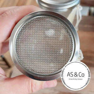 Mesh Sprouting Jar Lid - Standard 70mm Food Grade 304 Stainless Steel