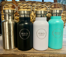 Load image into Gallery viewer, Stainless Steel Insulated 350ml Drink Bottle with Bamboo Top Screw Lid