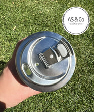 Load image into Gallery viewer, 450ml Reusable Glass Takeaway Cup with Stainless Steel Lid