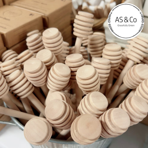 Wooden Honey Dipper Stirrer Stick - 15cm