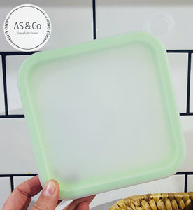 Silicone Reusable Sandwich Bag Pouch Clear & Green Freezer & Microwave Safe