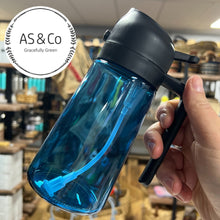 Load image into Gallery viewer, Glass 2-in-1 Oil Spray &amp; Pour Bottle 470ml - Blue Glass
