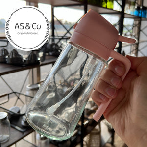 Glass 2-in-1 Oil Spray & Pour Bottle 470ml - Clear Glass