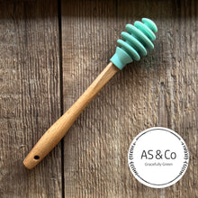 Load image into Gallery viewer, Silicone &amp; Acacia Honey Dipper Stirrer Stick - 16cm