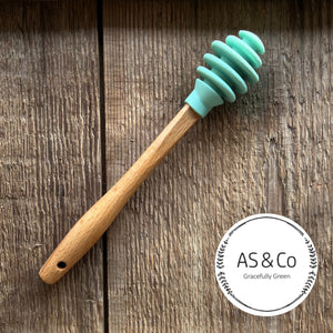 Silicone & Acacia Honey Dipper Stirrer Stick - 16cm