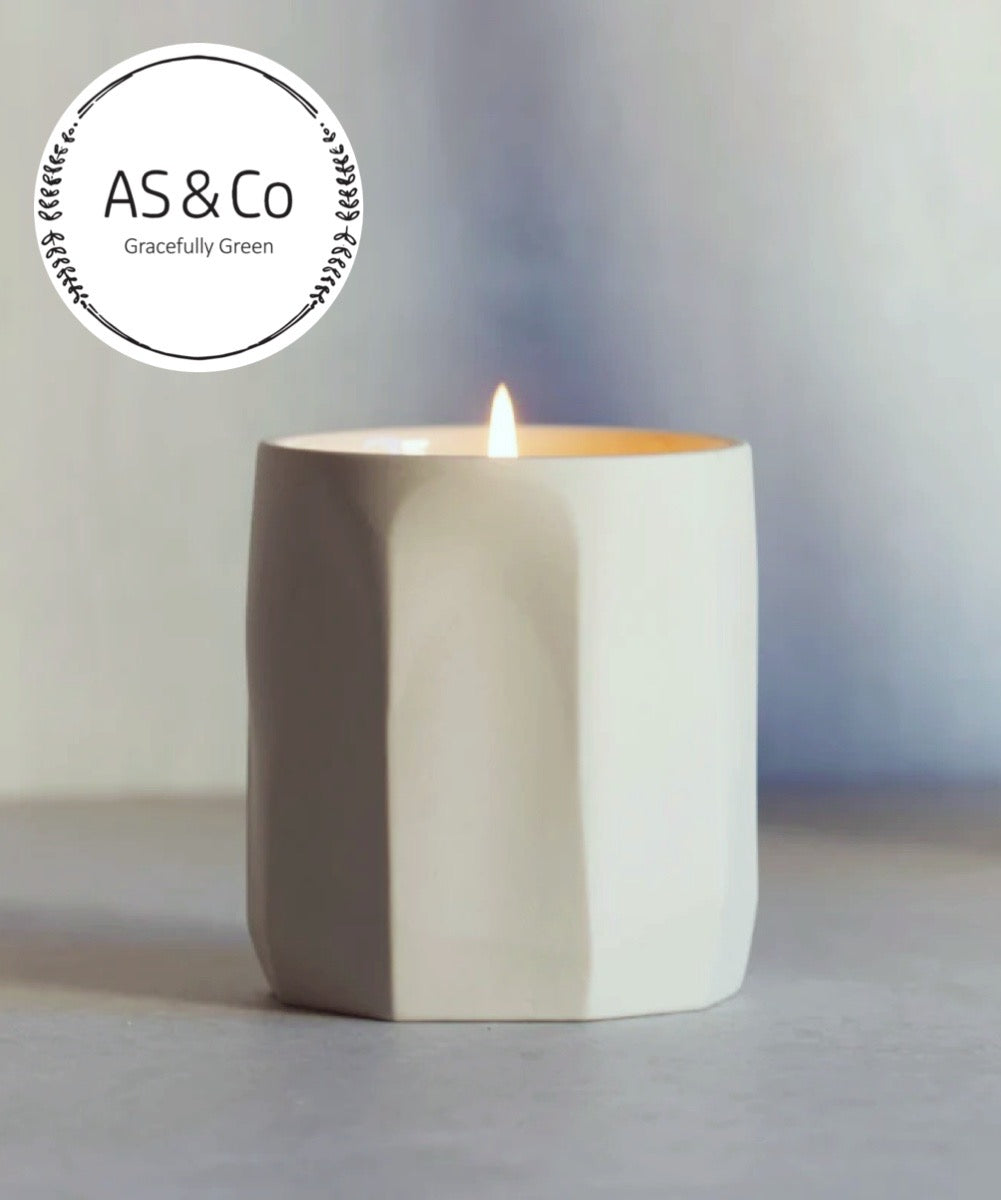 Stoneware Carved Soy Candle - Fig