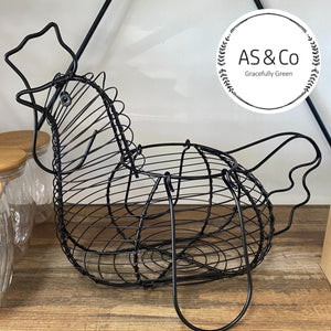 Chicken Egg Collection Basket - Black Wire