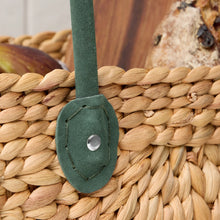 Load image into Gallery viewer, Water Hyacinth Natural Harvest Market Baskets - Green Suede Leather Handles - Large &amp; Medium