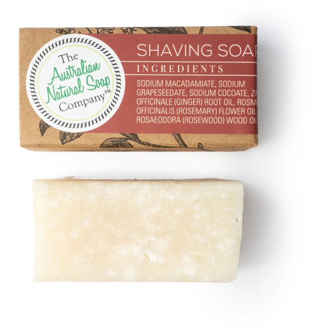 THE AUST. NATURAL SOAP CO Solid Shaving Soap Guest or Travel Bar 20g