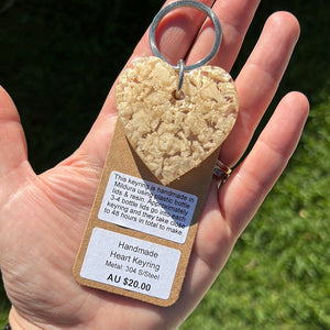R+R Collection - Key Ring Made from Plastic Bottle Lids & Resin - Heart