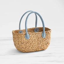 Load image into Gallery viewer, Water Hyacinth Natural Harvest Market Baskets with Suede Leather Handles - Large Medium